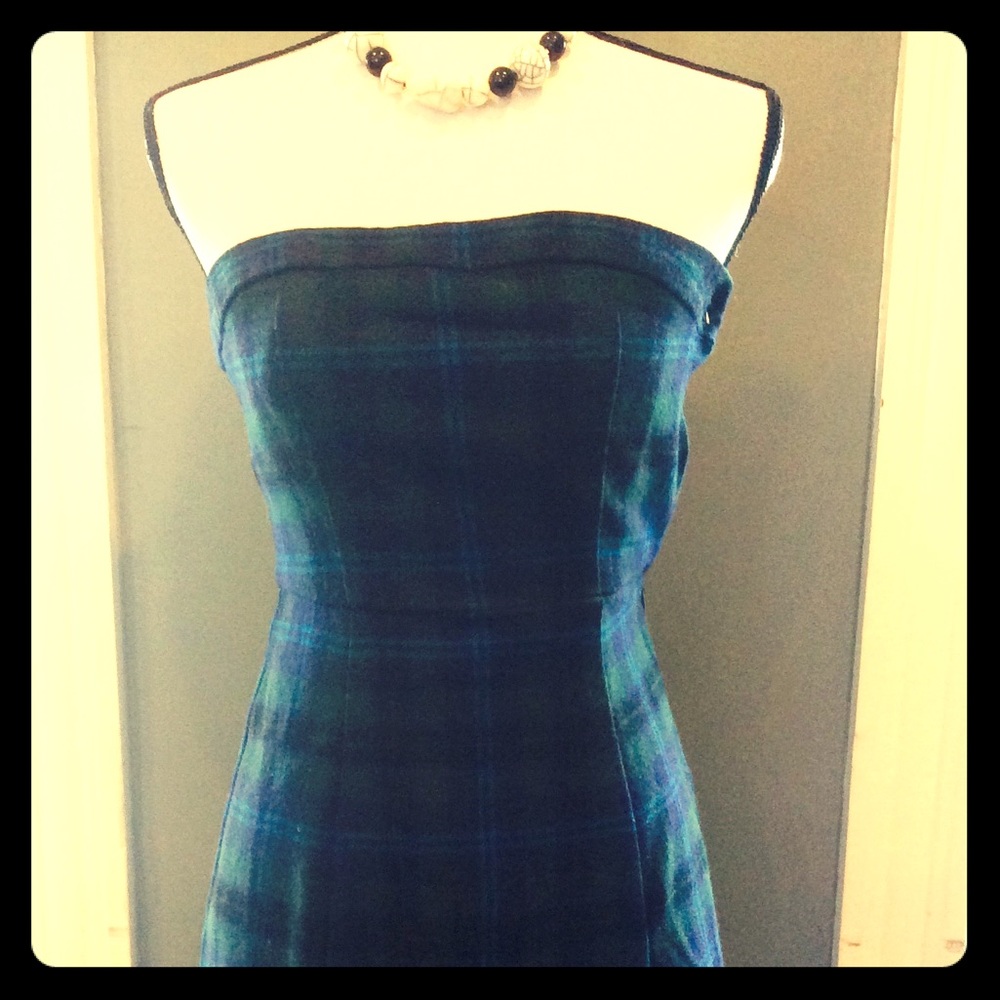 Retro plaid sleeveless dress
